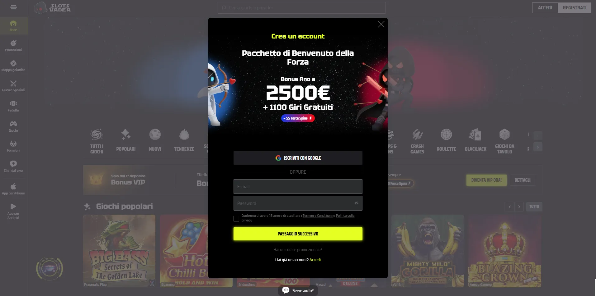 Registrazione rapida nei casino online stranieri che accettano italiani